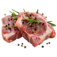 AI generated 3D Rendering of a Mutton or Beef Raw Meet on Transparent Background - Ai Generated png