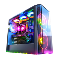 AI generated 3D Rendering of a Gaming Pc on Transparent Background - Ai Generated png