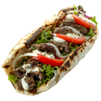 ai genererad 3d tolkning av en pita ha sönder shawarma eller slå in på transparent bakgrund - ai genererad png