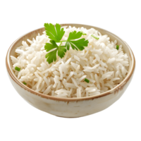 ai gegenereerd 3d renderen van een basmati rijst- in een kom Aan transparant achtergrond - ai gegenereerd png