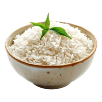 ai gerado 3d Renderização do uma basmati arroz dentro uma tigela em transparente fundo - ai gerado png