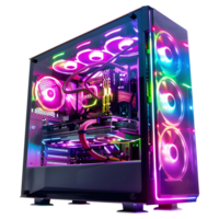 AI generated 3D Rendering of a Gaming Pc on Transparent Background - Ai Generated png