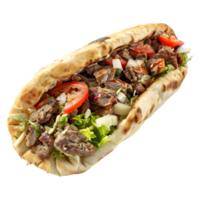 ai generiert 3d Rendern von ein Pita-Brot brechen Döner oder wickeln auf transparent Hintergrund - - ai generiert png