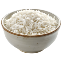 ai generado 3d representación de un basmati arroz en un cuenco en transparente antecedentes - ai generado png