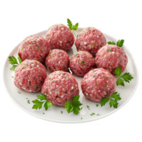 AI generated 3D Rendering of a Raw Meat Bowls on Transparent Background - Ai Generated png