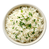 ai gerado 3d Renderização do uma basmati arroz dentro uma tigela em transparente fundo - ai gerado png