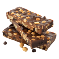 AI generated 3D Rendering of a Almond and Peanuts Chocolate Bar on Transparent Background - Ai Generated png