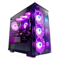 ai genererad 3d tolkning av en gaming pc på transparent bakgrund - ai genererad png