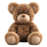 ai generiert 3d Rendern von ein Teddy Bär Spielzeug auf transparent Hintergrund - - ai generiert png