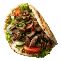 AI generated 3D Rendering of a Pita Break Shawarma or Wrap on Transparent Background - Ai Generated png