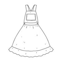 Apron. Hand drawn doodle style. Vector illustration isolated on white. Coloring page.