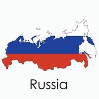 contorno dibujo de Rusia bandera mapa. vector