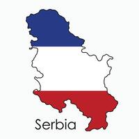 Outline drawing of Serbia flag map. vector