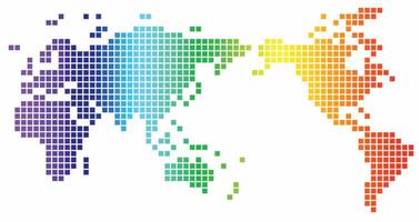 Square shape world map on white background. vector