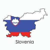 Outline drawing of Slovenia flag map. vector