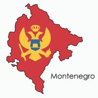 Outline drawing of Montenegro flag map. vector