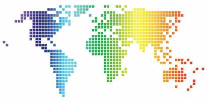 cuadrado forma mundo mapa en blanco antecedentes. vector