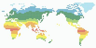 Square shape world map on white background. vector