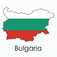 contorno dibujo de Bulgaria bandera mapa. vector