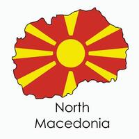 contorno dibujo de norte macedonia bandera mapa. vector