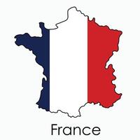 Outline drawing of France flag map. vector