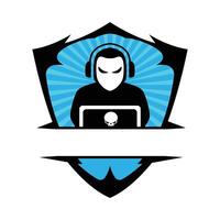 hacker Insignia logo. hacker mascota logo vector