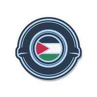 Circle Palestinian badge logo. Modern circle Palestine emblem logo vector