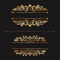 Gold floral vintage border. Luxury gold floral ornament frame vector