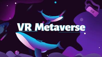 Abstract VR Metaverse, universe, planet, cartoon animation for movie video