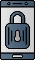 Lock Line Filled Gradient  Icon vector