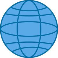 Globe Filled Blue  Icon vector