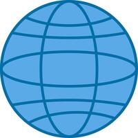 Globe Filled Blue  Icon vector