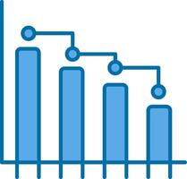 Bar Graph Filled Blue  Icon vector