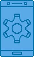 Setting Filled Blue  Icon vector