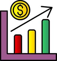 Line chart Line Filled Gradient  Icon vector