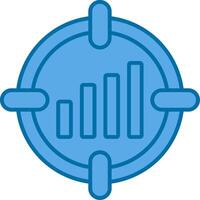 Target Filled Blue  Icon vector