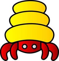 Hermit Crab Line Filled Gradient  Icon vector