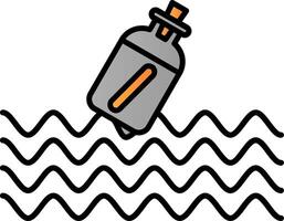 Message In A Bottle Line Filled Gradient  Icon vector