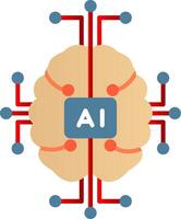 artificial inteligencia plano degradado icono vector