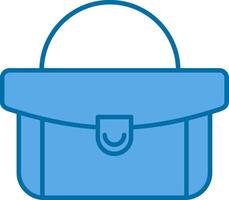 mujer bolso lleno azul icono vector