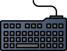 teclado línea lleno degradado icono vector