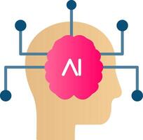 Artificial Intelligence Flat Gradient  Icon vector