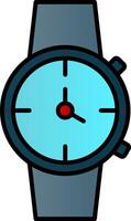 reloj línea lleno degradado icono vector