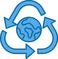 Recycle Filled Blue  Icon vector