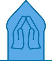 Pray Filled Blue  Icon vector