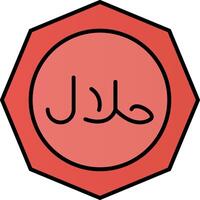 Halal Line Filled Gradient  Icon vector