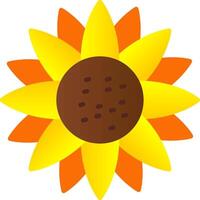 Sunflower Flat Gradient  Icon vector