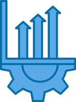 Setting Filled Blue  Icon vector