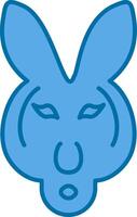 Kangaroo Filled Blue  Icon vector