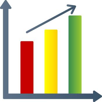 Bar Chart Flat Gradient  Icon vector